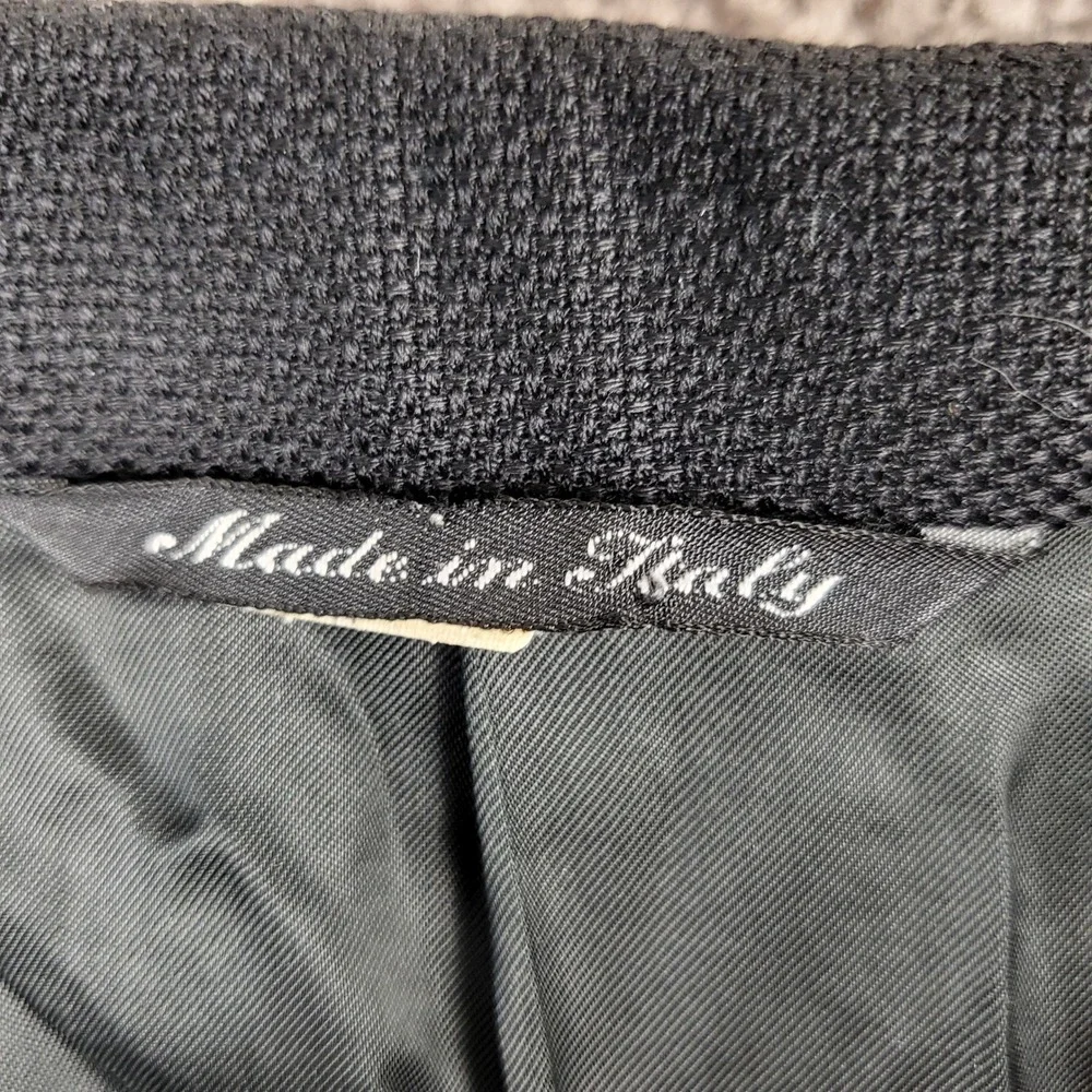 Canali Proposta Mens Wool 3 Button Blazer Textured Black Italy IT 54R US 42R